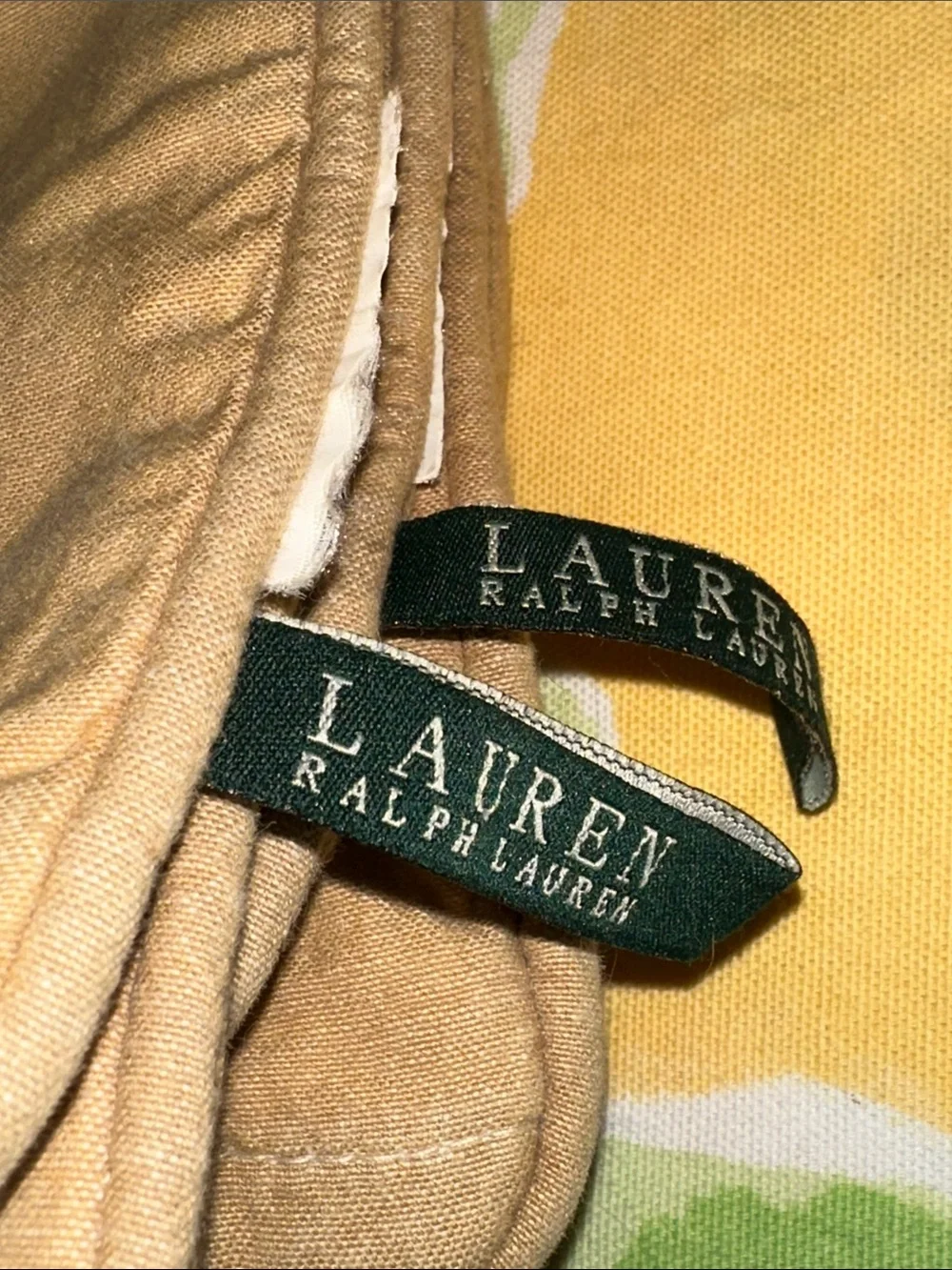 2 Ralph Lauren Lumbar Pillow Cover Warm Beige 13” x 26”